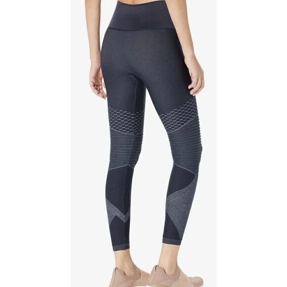 Spanx 50200R Women Sz M Indigo Sky Blue Seamless Moto Tummy Control Leggings - Picture 2 of 9